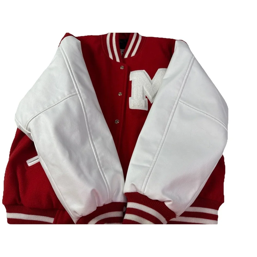 Maverick‎  Letterman Jacket Medium Red And White